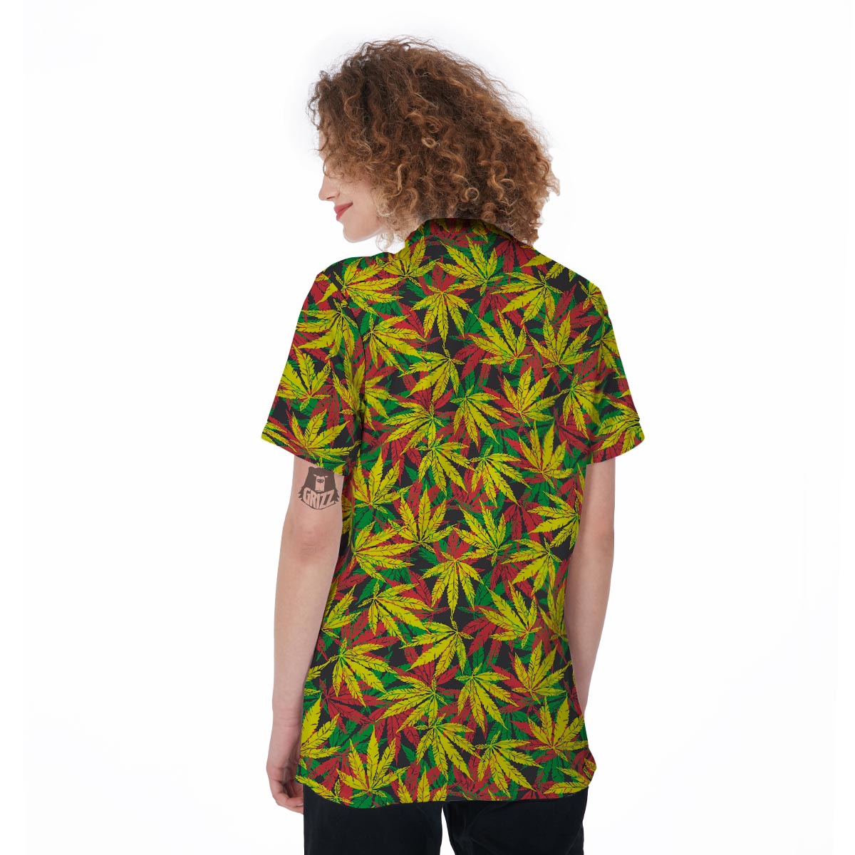 Tropical Reggae Leaf Women's Golf Shirts-grizzshop