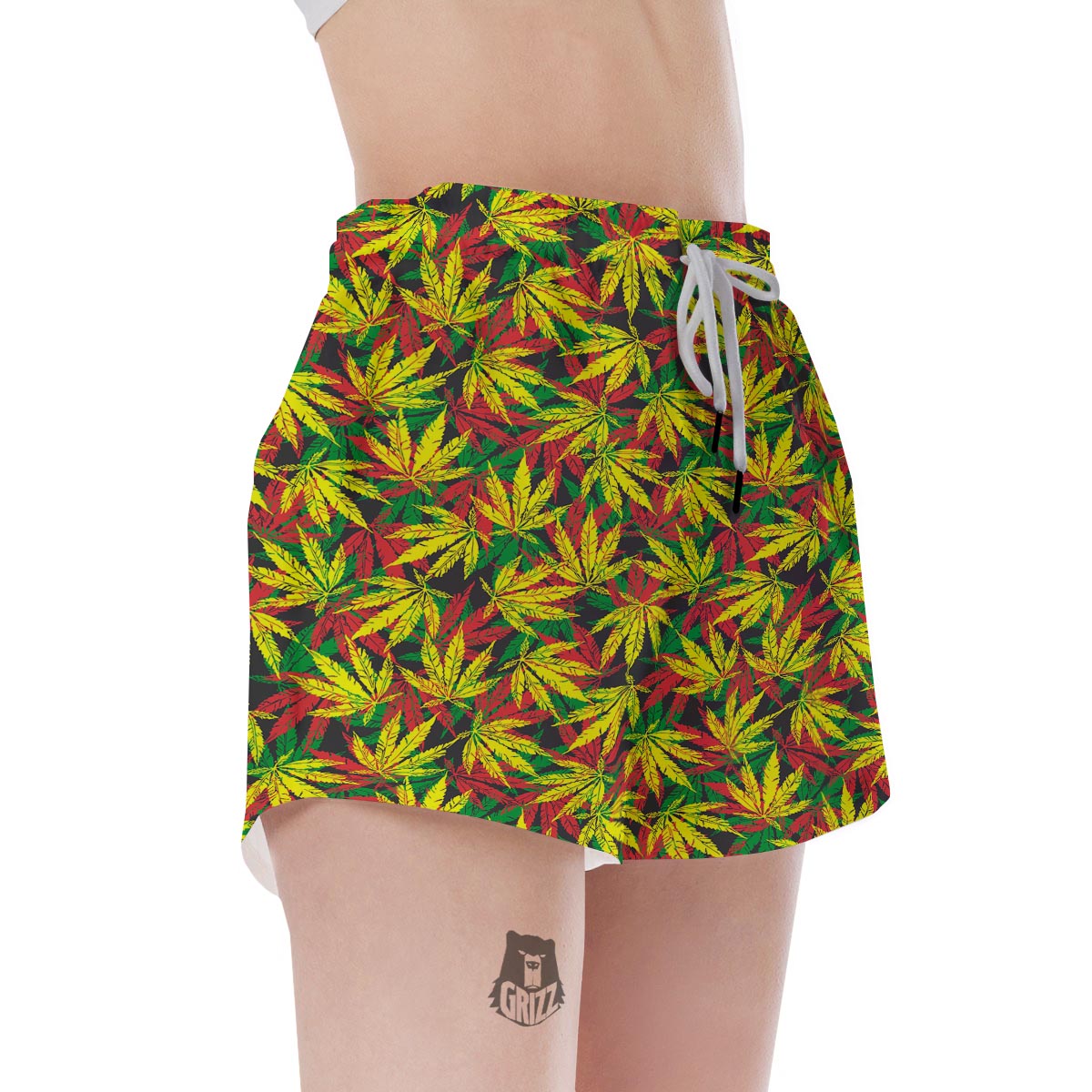 Tropical Reggae Leaf Women's Shorts-grizzshop