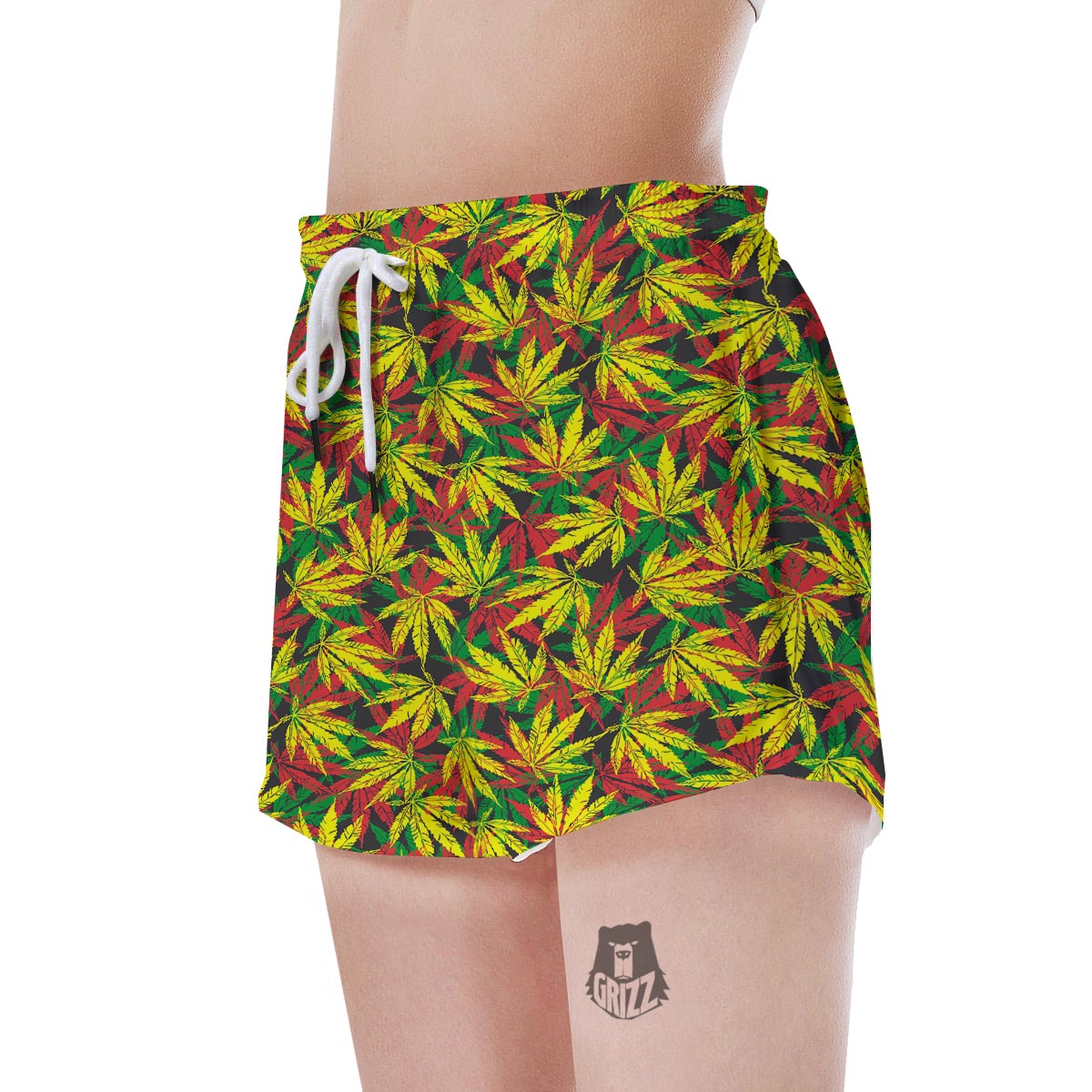 Tropical Reggae Leaf Women's Shorts-grizzshop