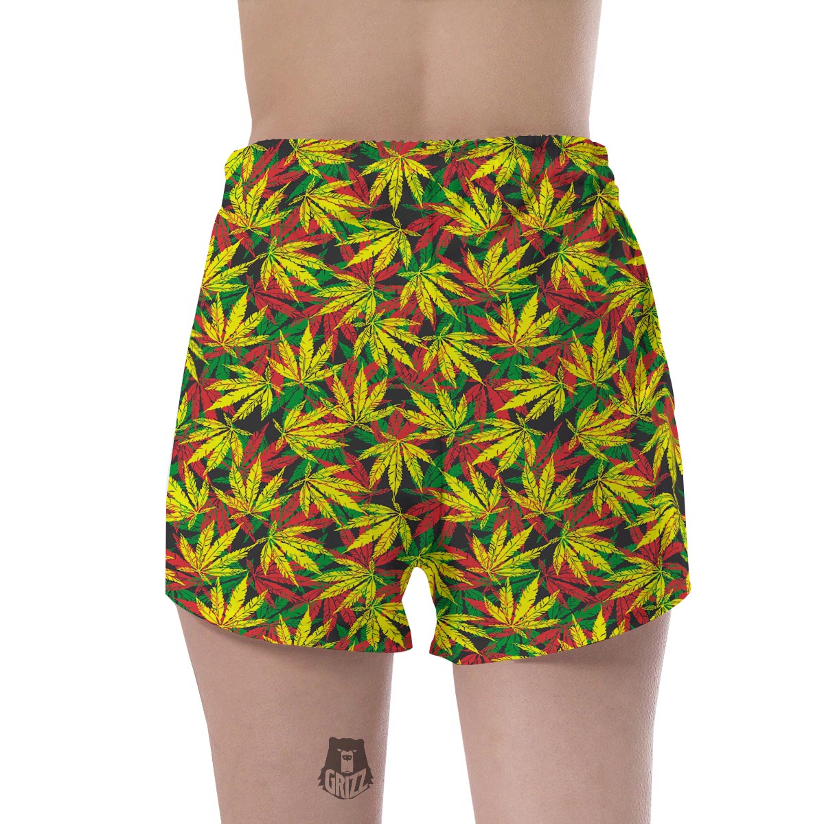 Tropical Reggae Leaf Women's Shorts-grizzshop