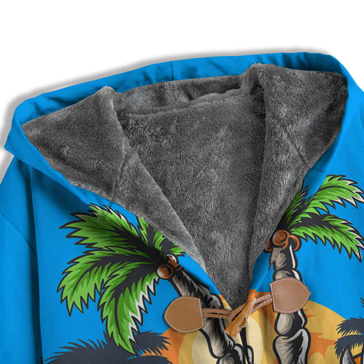 Tropical Skull Hand Print Men's Windbreaker Jacket-grizzshop