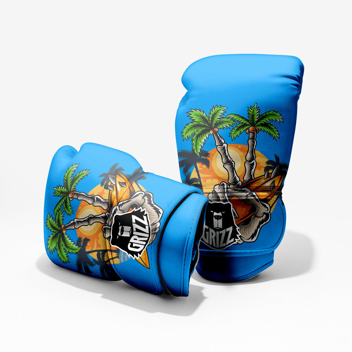 Tropical Skull Hand Print Pro Boxing Glove