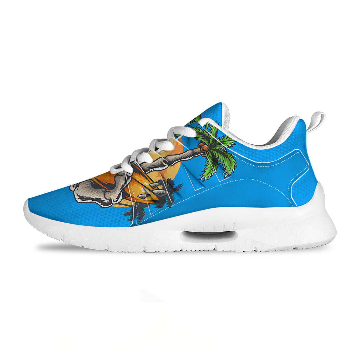 Tropical Skull Hand Print Tennis Shoes-grizzshop