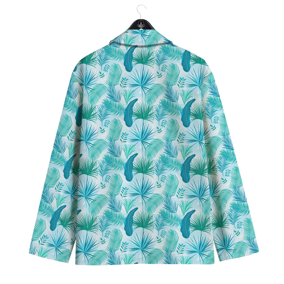Tropical Teal Aloha Print Pattern Men's Sport Coat-grizzshop