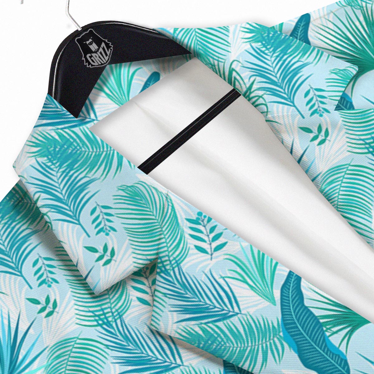 Tropical Teal Aloha Print Pattern Men's Sport Coat-grizzshop