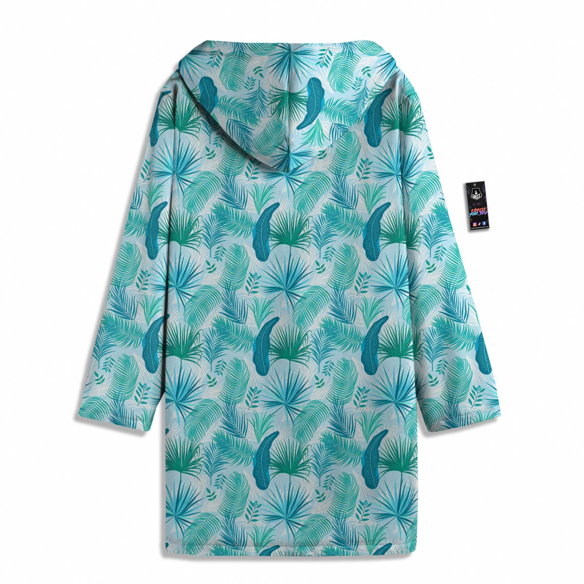 Tropical Teal Aloha Print Pattern Men's Windbreaker Jacket-grizzshop