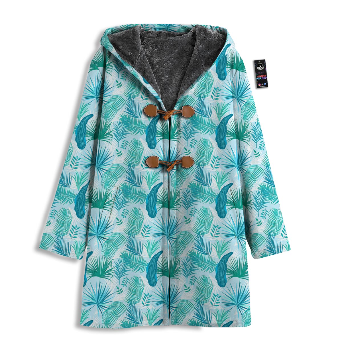 Tropical Teal Aloha Print Pattern Men's Windbreaker Jacket-grizzshop
