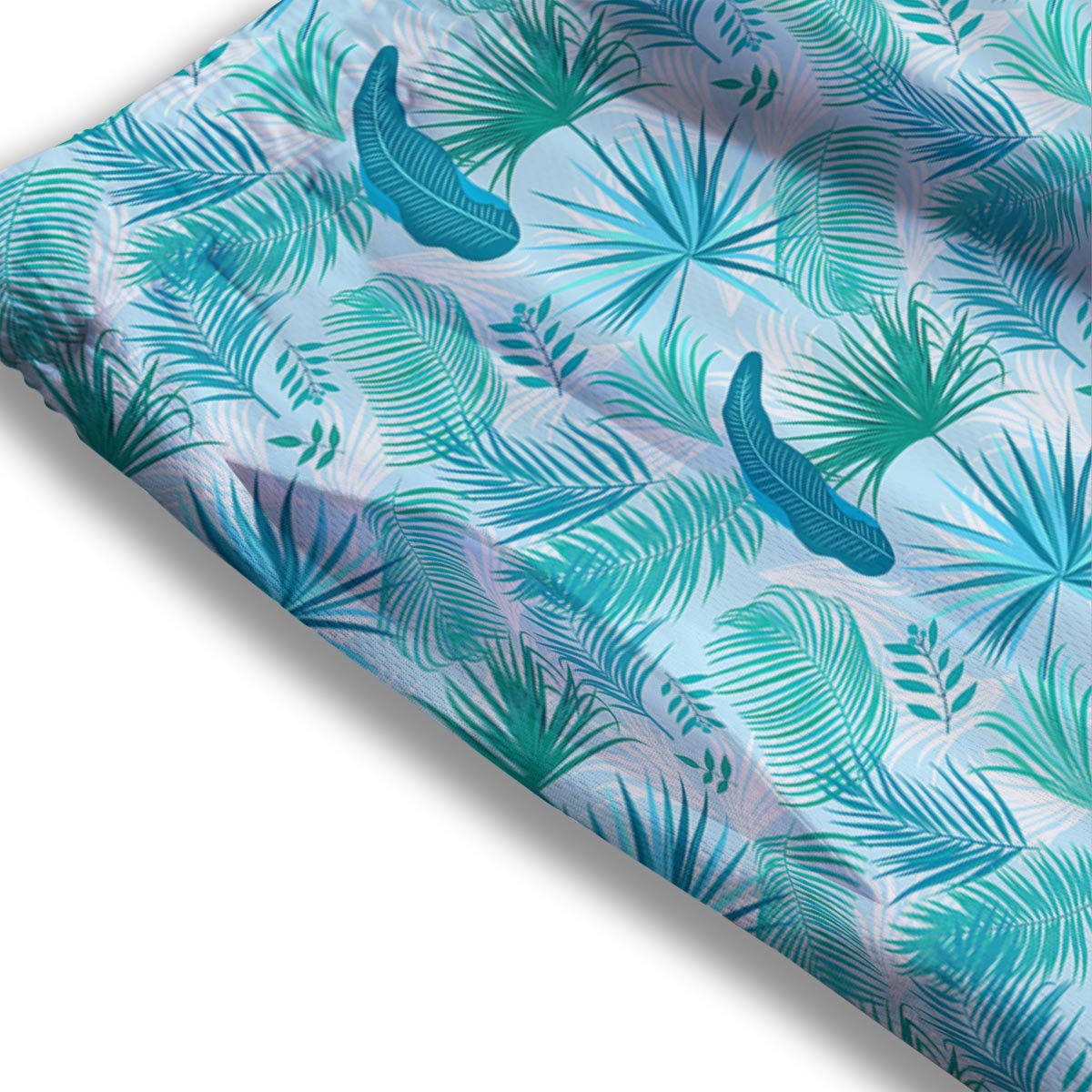 Tropical Teal Aloha Print Pattern Mesh Shorts