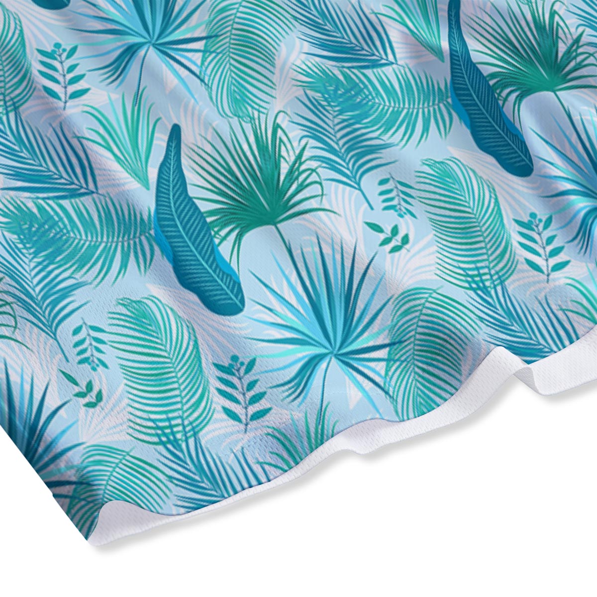 Tropical Teal Aloha Print Pattern Mesh Shorts