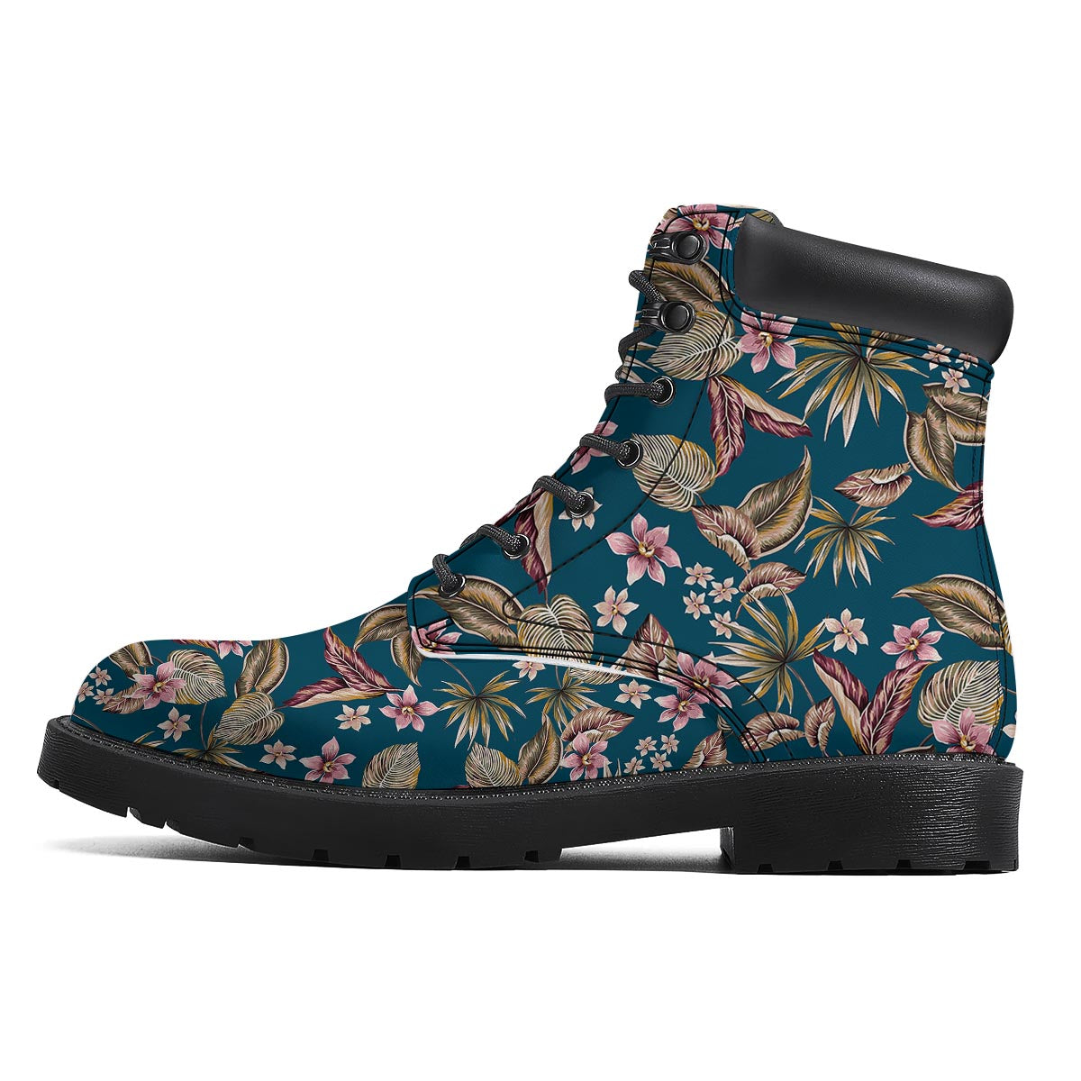 Tropical Teal Print Pattern Boots-grizzshop