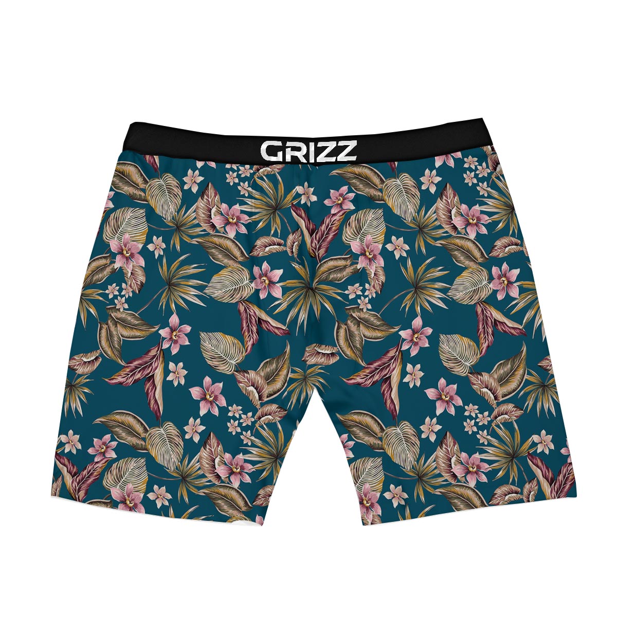 Tropical Teal Print Pattern Boxer Briefs-grizzshop