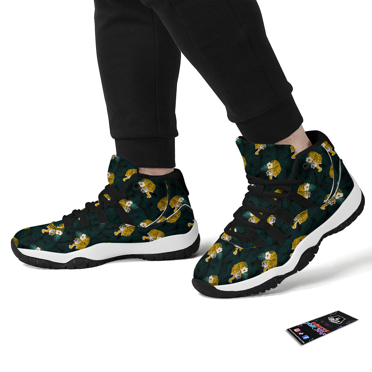 Tropical Tiger Black Bball Shoes-grizzshop