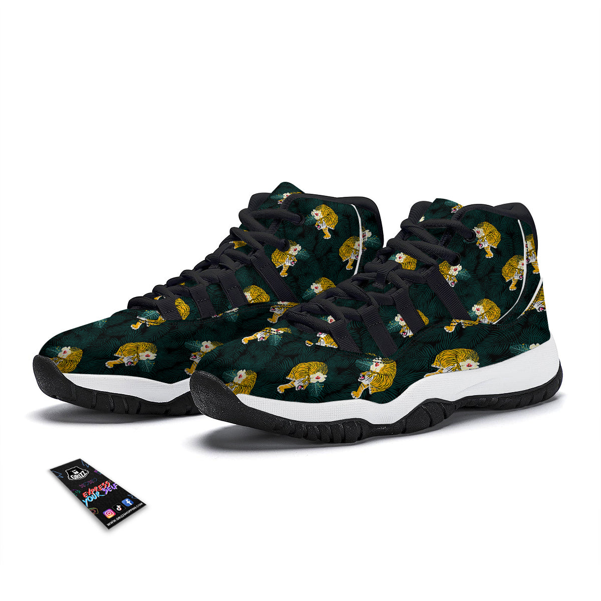 Tropical Tiger Black Bball Shoes-grizzshop