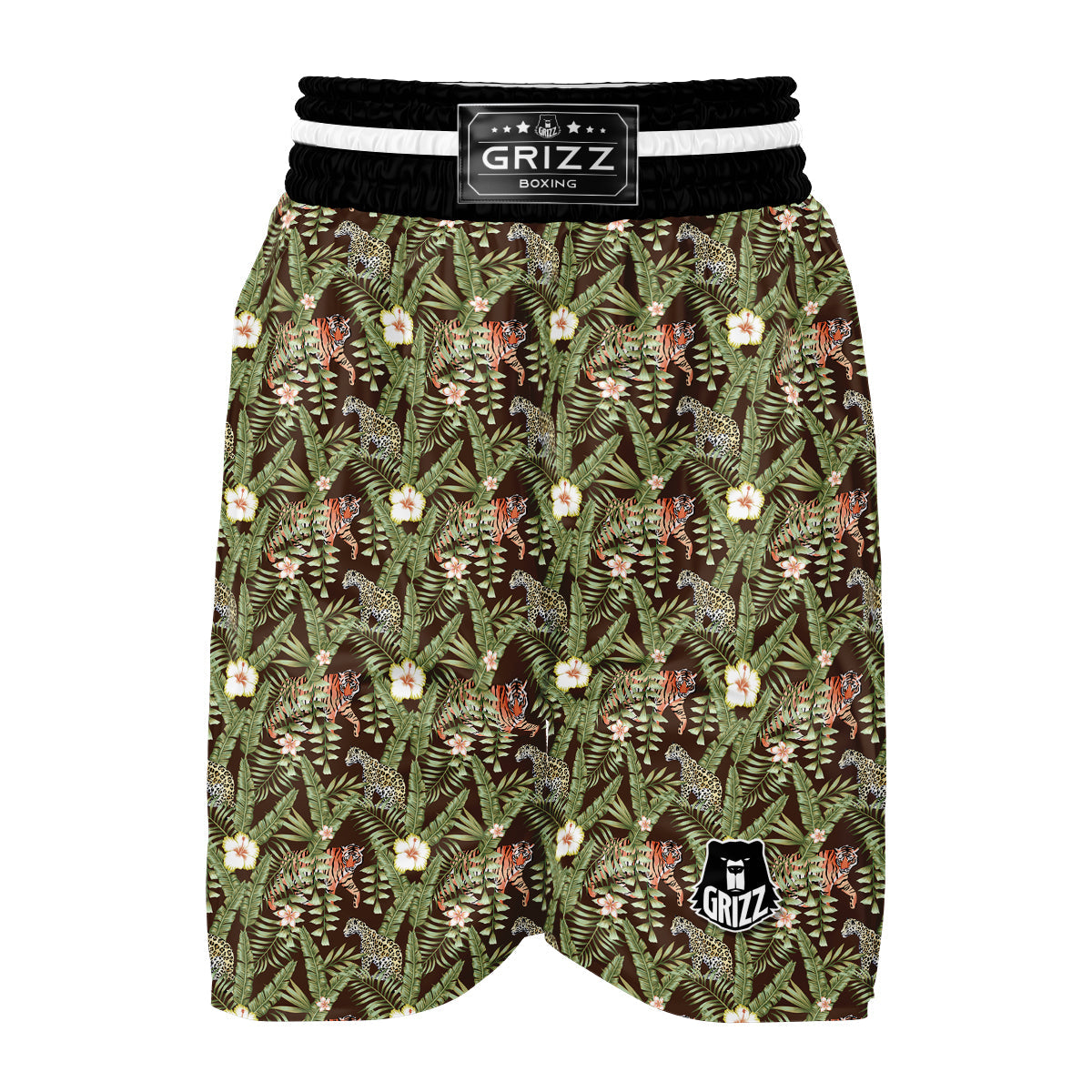 Tropical Tiger Leopard Boxing Shorts-grizzshop