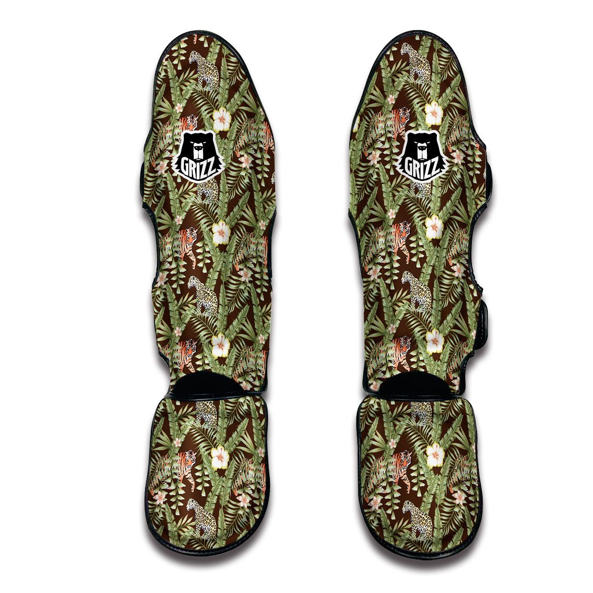 Tropical Tiger Leopard Muay Thai Shin Guards-grizzshop