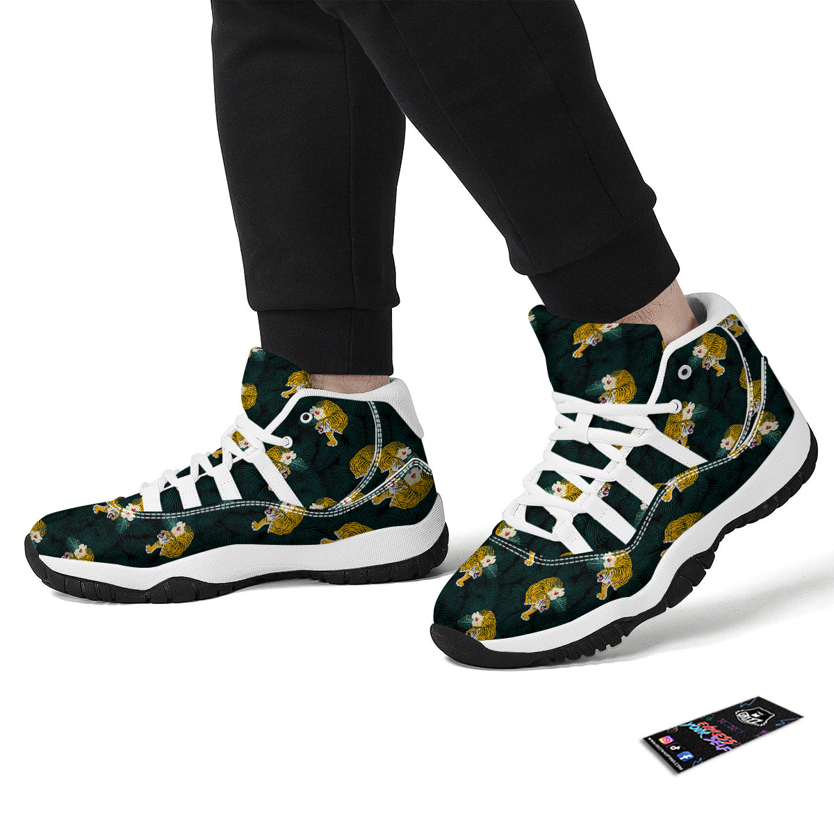 Tropical Tiger White Bball Shoes-grizzshop