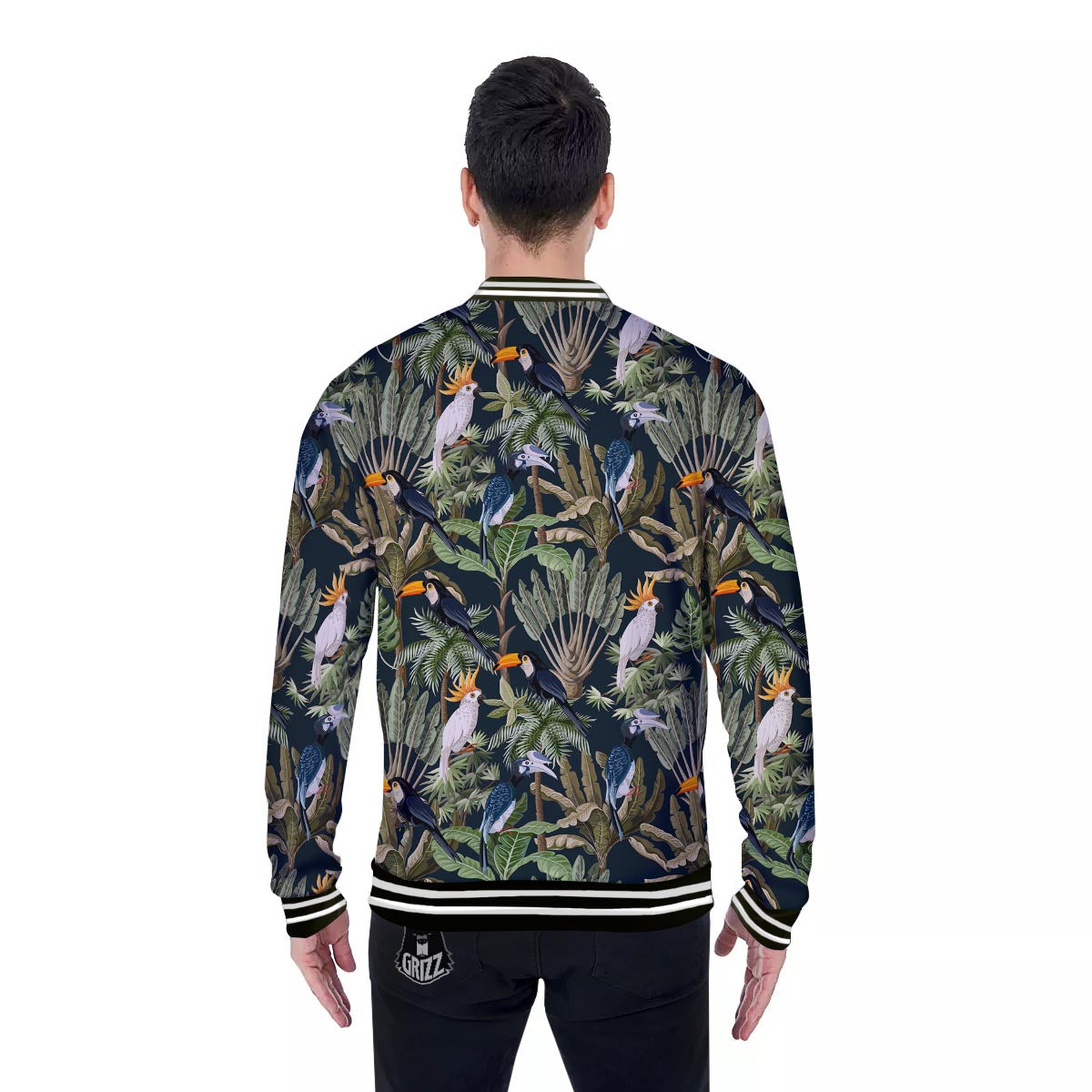 Tropical Toucan Parrot Print Pattern Baseball Jacket-grizzshop