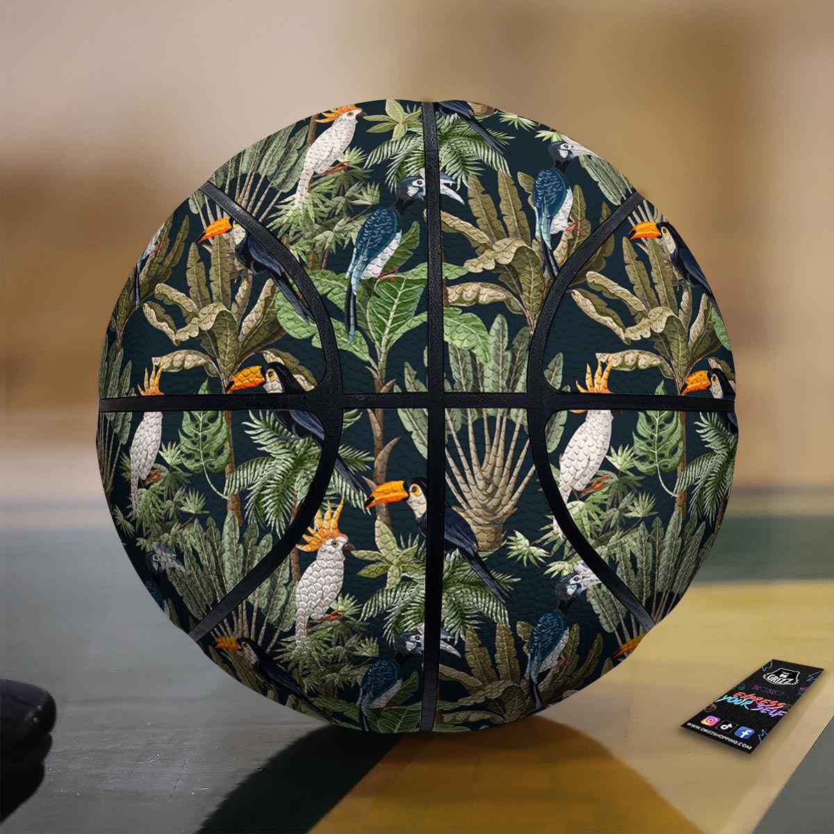 Tropical Toucan Parrot Print Pattern Basketball