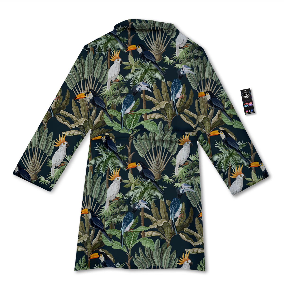 Tropical Toucan Parrot Print Pattern Bathrobe-grizzshop
