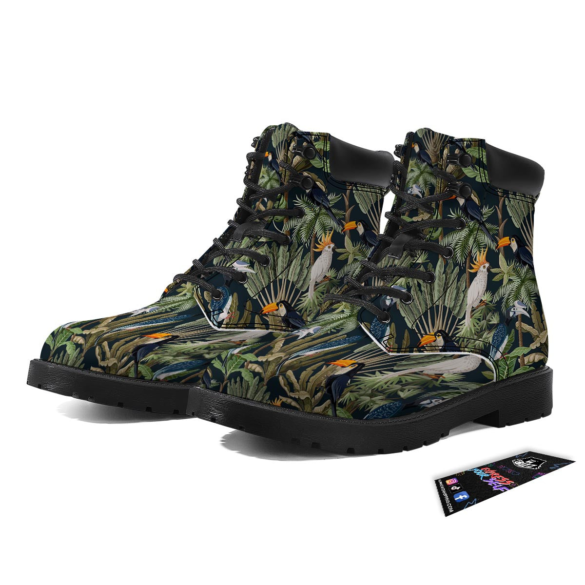 Tropical Toucan Parrot Print Pattern Boots-grizzshop