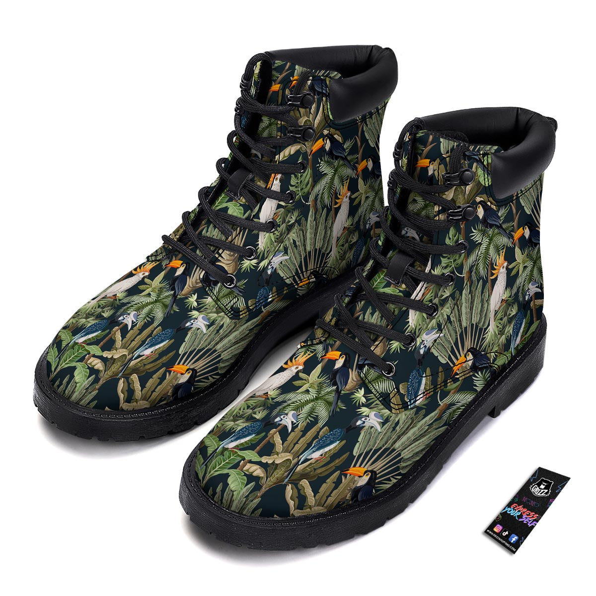 Tropical Toucan Parrot Print Pattern Boots-grizzshop