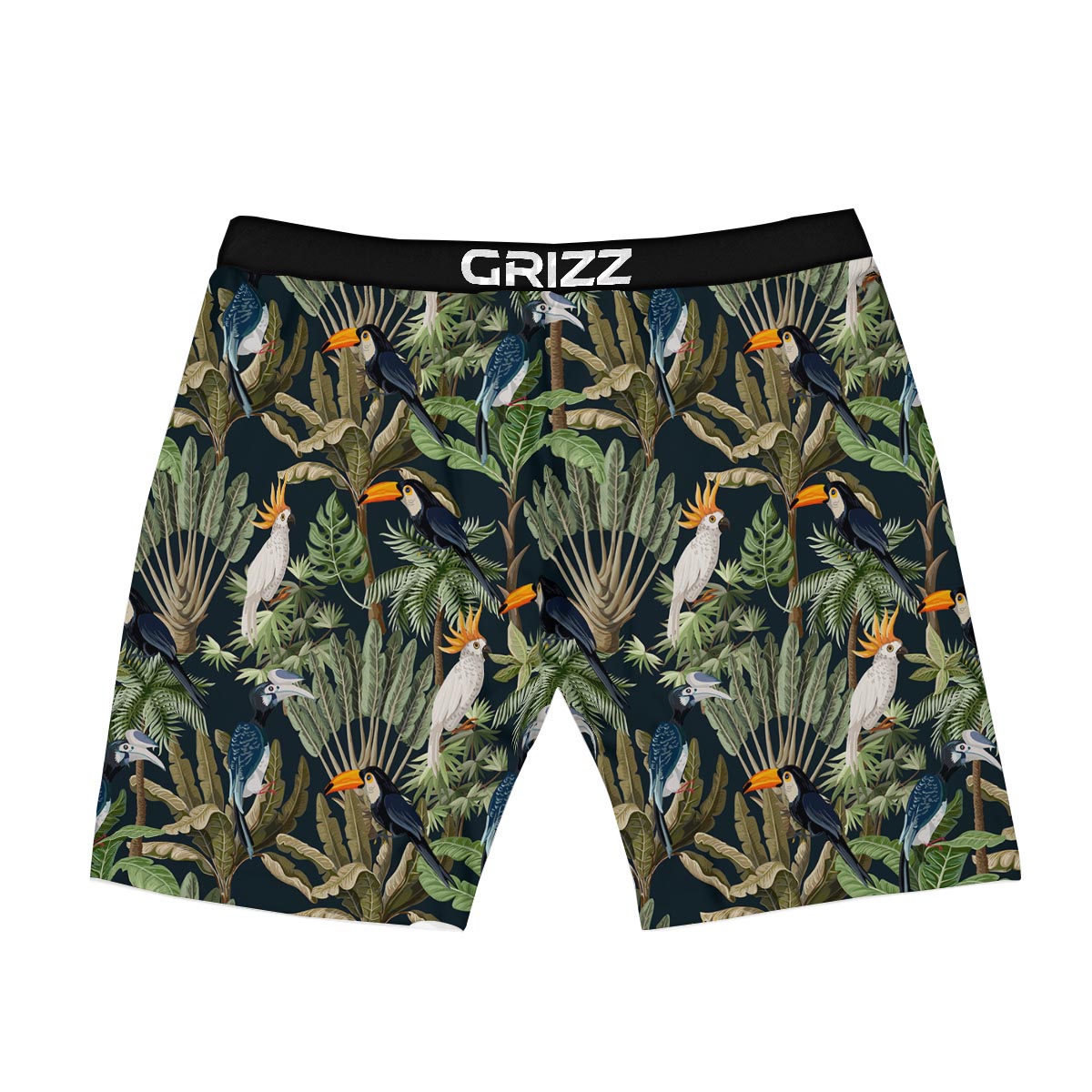 Tropical Toucan Parrot Print Pattern Boxer Briefs-grizzshop