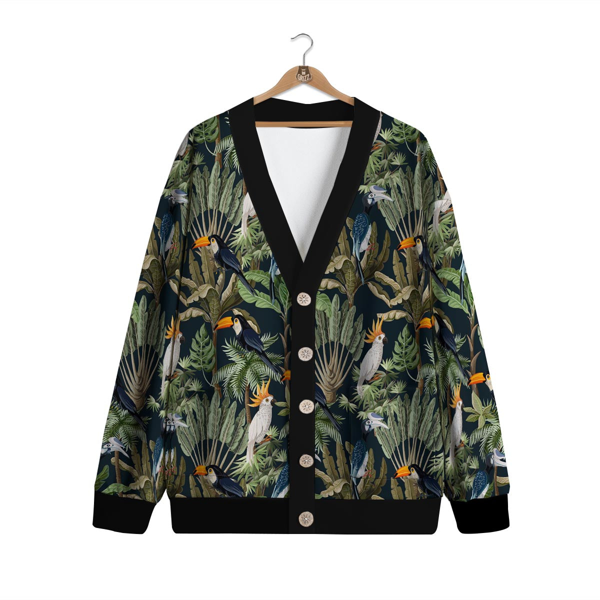 Tropical Toucan Parrot Print Pattern Cardigan-grizzshop