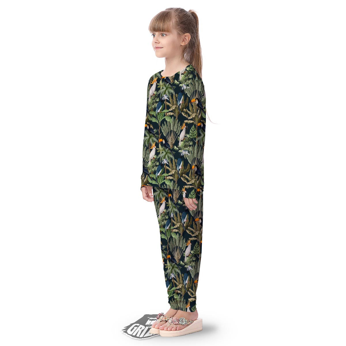 Tropical Toucan Parrot Print Pattern Kid's Pajamas-grizzshop
