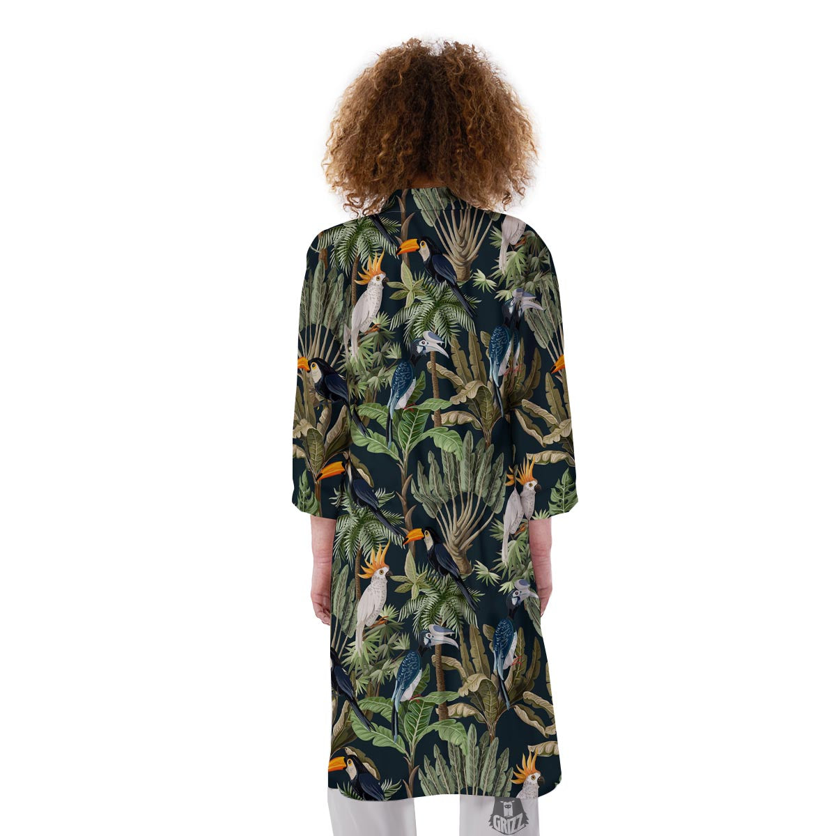 Tropical Toucan Parrot Print Pattern Kimono-grizzshop