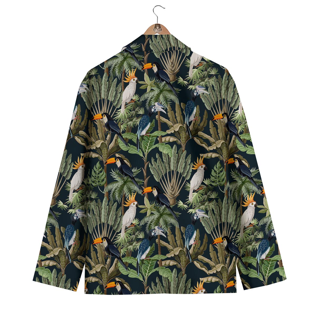 Tropical Toucan Parrot Print Pattern Men's Blazer-grizzshop