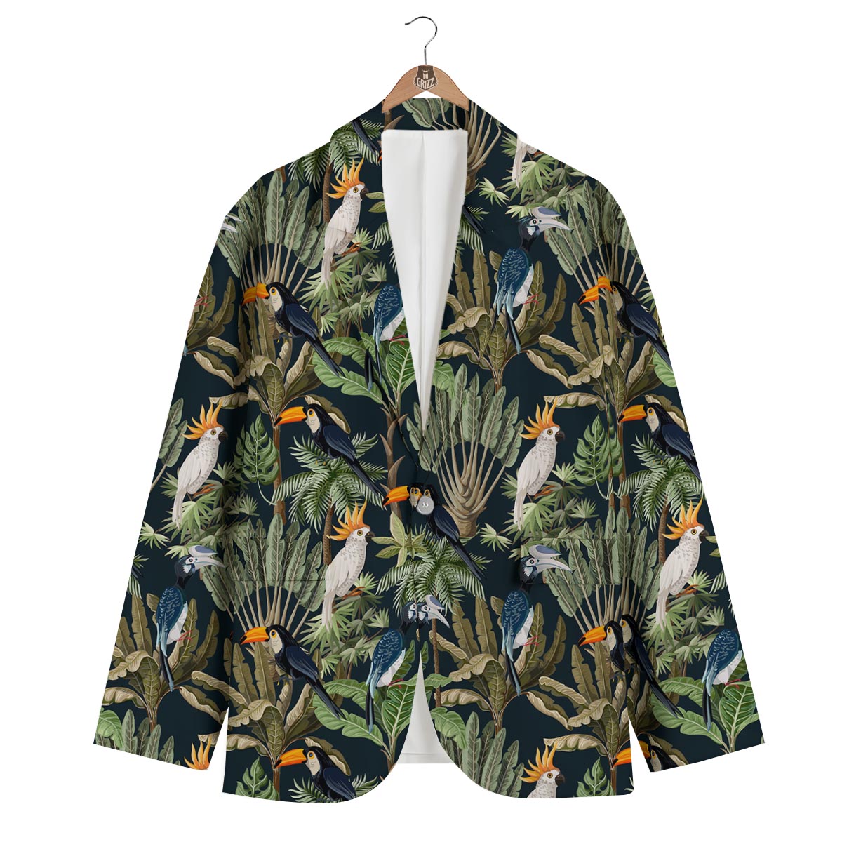 Tropical Toucan Parrot Print Pattern Men's Blazer-grizzshop