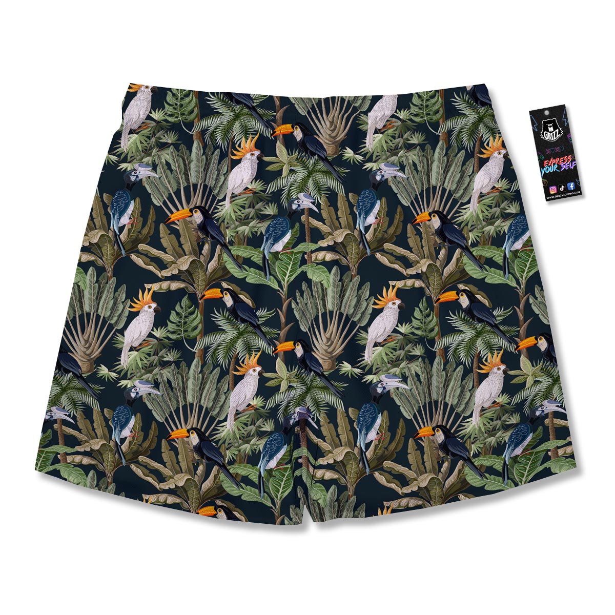Tropical Toucan Parrot Print Pattern Men's Running Shorts-grizzshop
