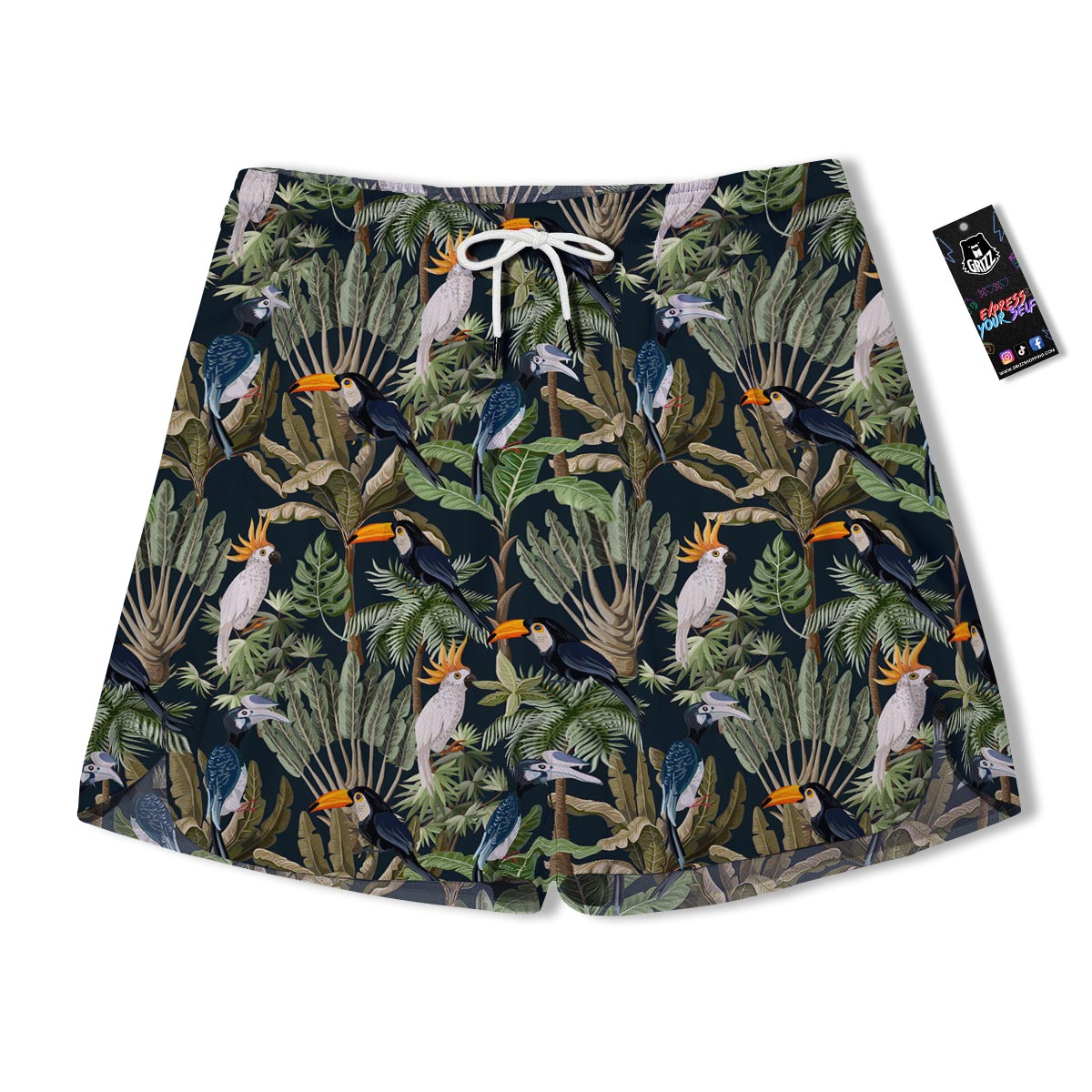 Tropical Toucan Parrot Print Pattern Men's Running Shorts-grizzshop