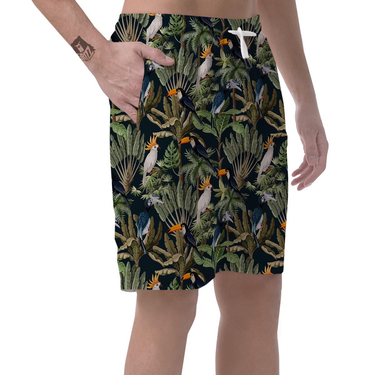 Tropical Toucan Parrot Print Pattern Men's Shorts-grizzshop