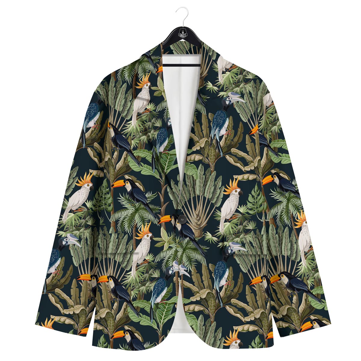 Tropical Toucan Parrot Print Pattern Men's Sport Coat-grizzshop
