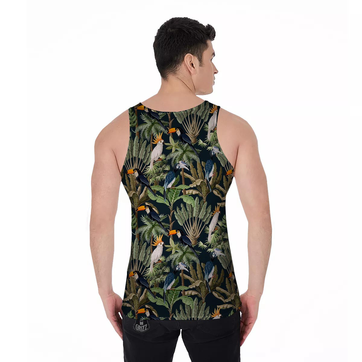 Tropical Toucan Parrot Print Pattern Men's Tank Top-grizzshop