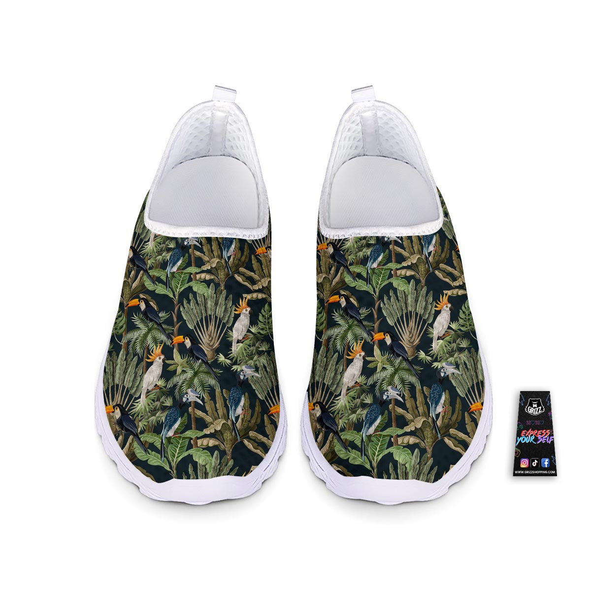 Tropical Toucan Parrot Print Pattern Nurse Shoes-grizzshop