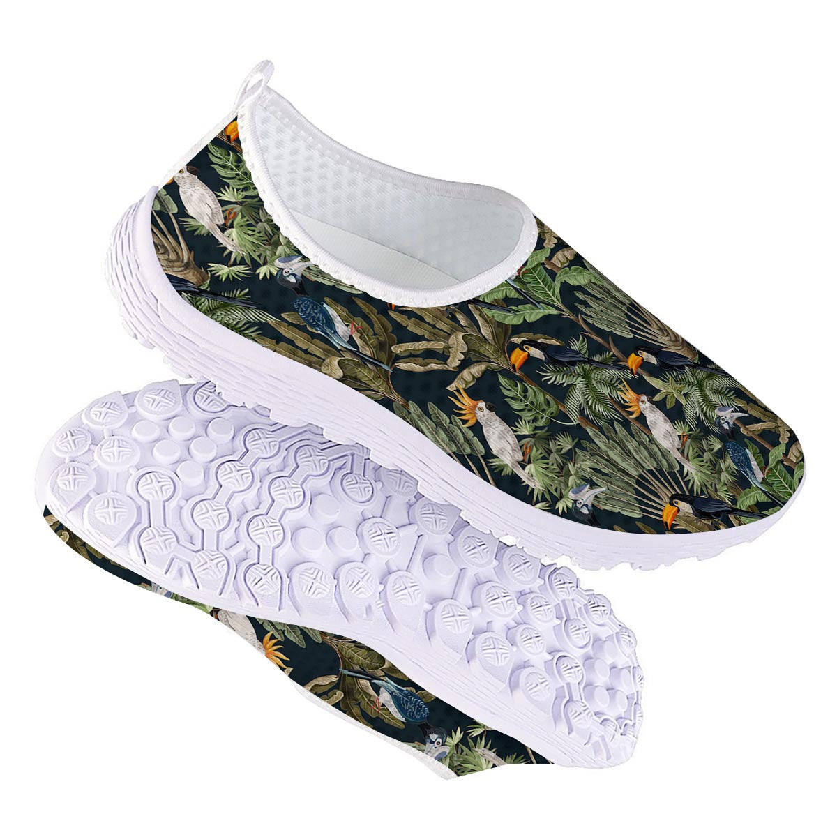 Tropical Toucan Parrot Print Pattern Nurse Shoes-grizzshop