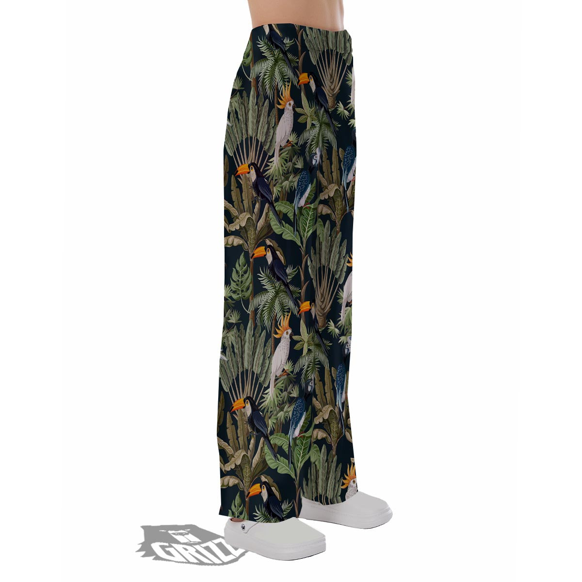 Tropical Toucan Parrot Print Pattern Pajama Pants-grizzshop