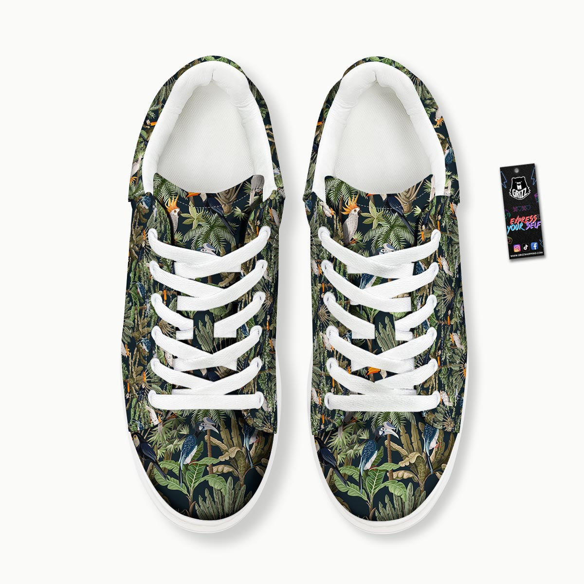 Tropical Toucan Parrot Print Pattern Platform Shoes-grizzshop