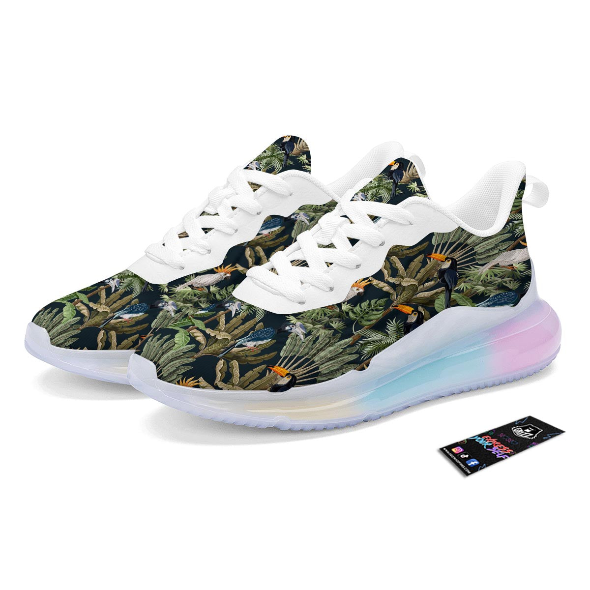 Tropical Toucan Parrot Print Pattern Running Sneakers-grizzshop