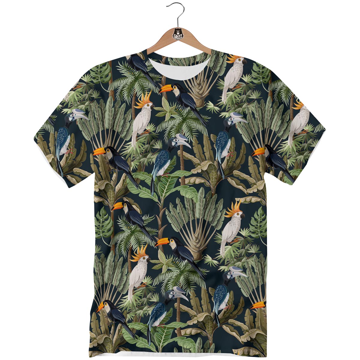 Tropical Toucan Parrot Print Pattern T-Shirt-grizzshop