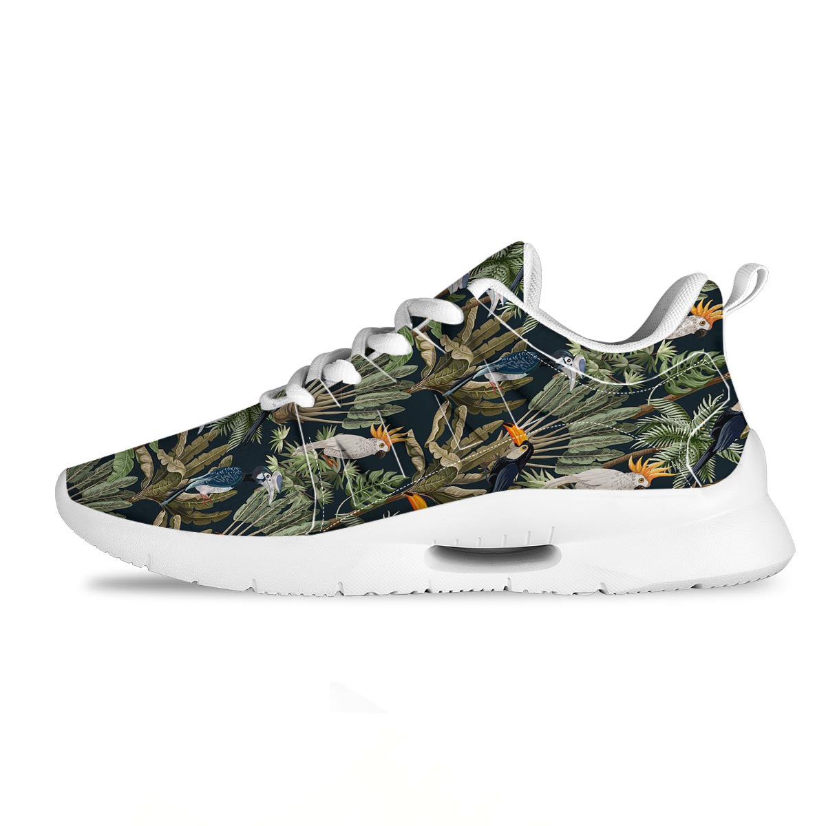Tropical Toucan Parrot Print Pattern Tennis Shoes-grizzshop