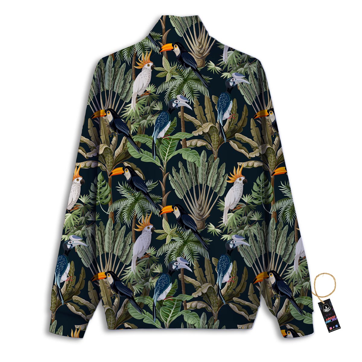 Tropical Toucan Parrot Print Pattern Track Jacket-grizzshop