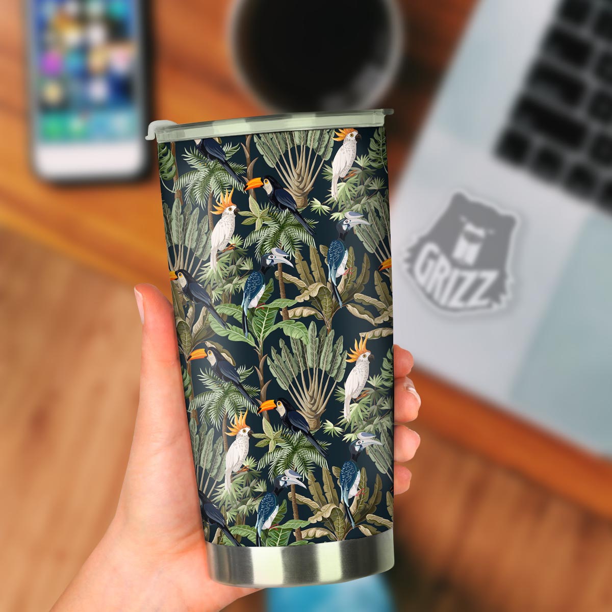 Tropical Toucan Parrot Print Pattern Tumbler-grizzshop