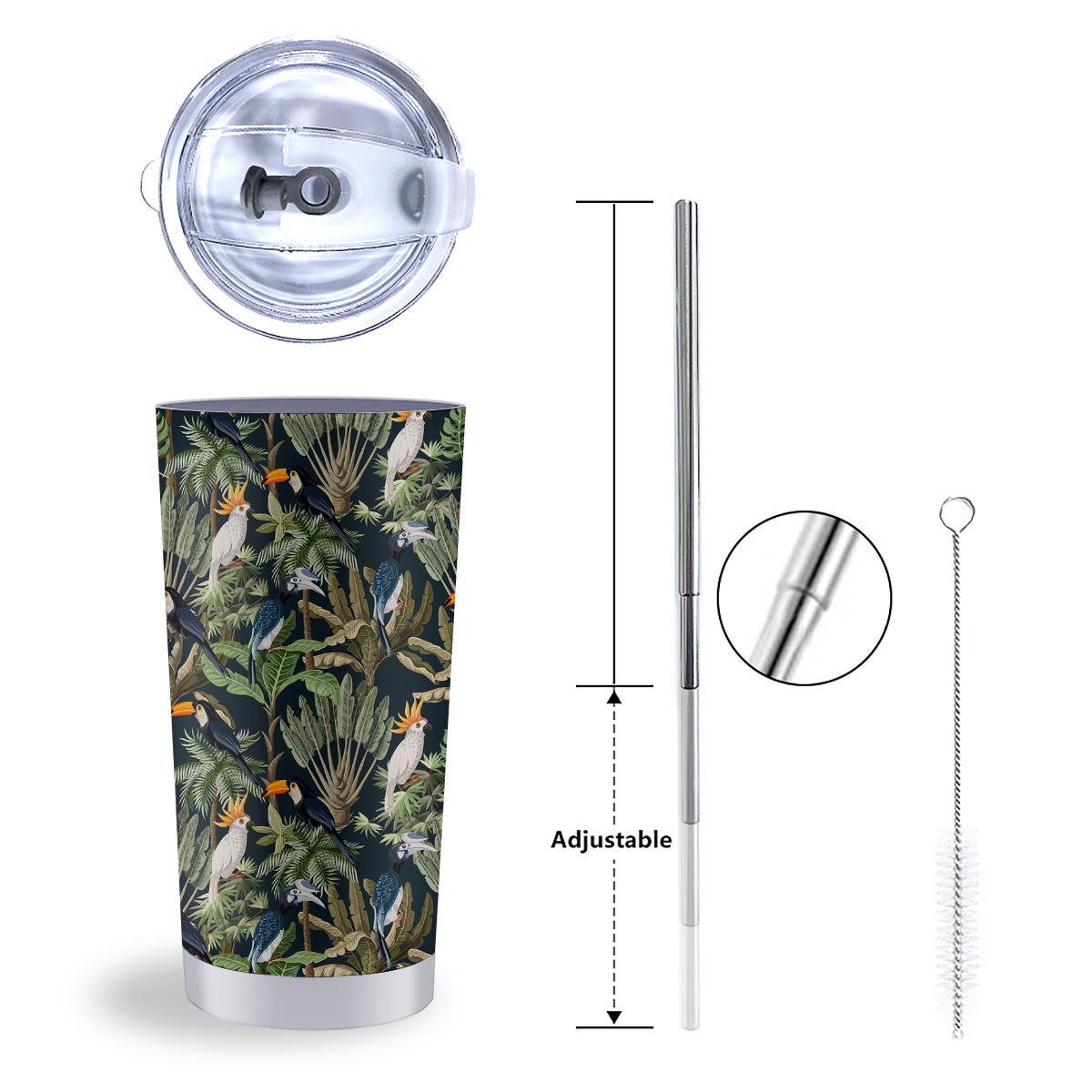 Tropical Toucan Parrot Print Pattern Tumbler-grizzshop