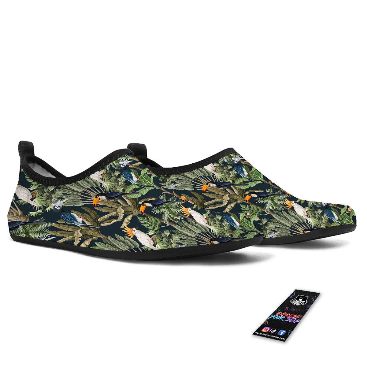 Tropical Toucan Parrot Print Pattern Water Shoes-grizzshop
