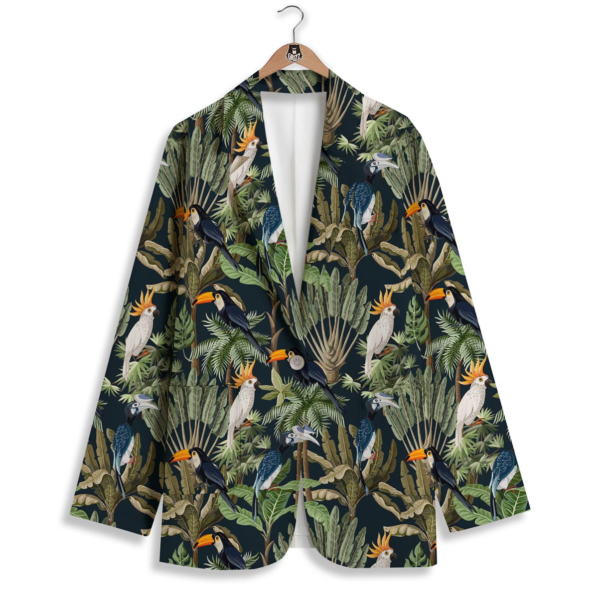 Tropical Toucan Parrot Print Pattern Women's Blazer-grizzshop