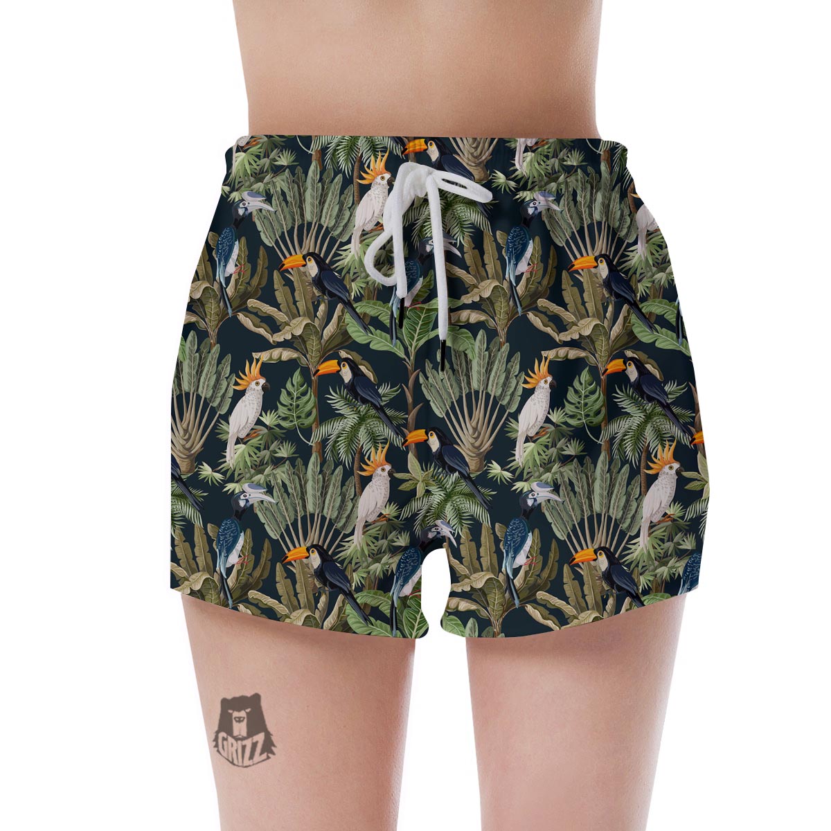 Tropical Toucan Parrot Print Pattern Women's Shorts-grizzshop