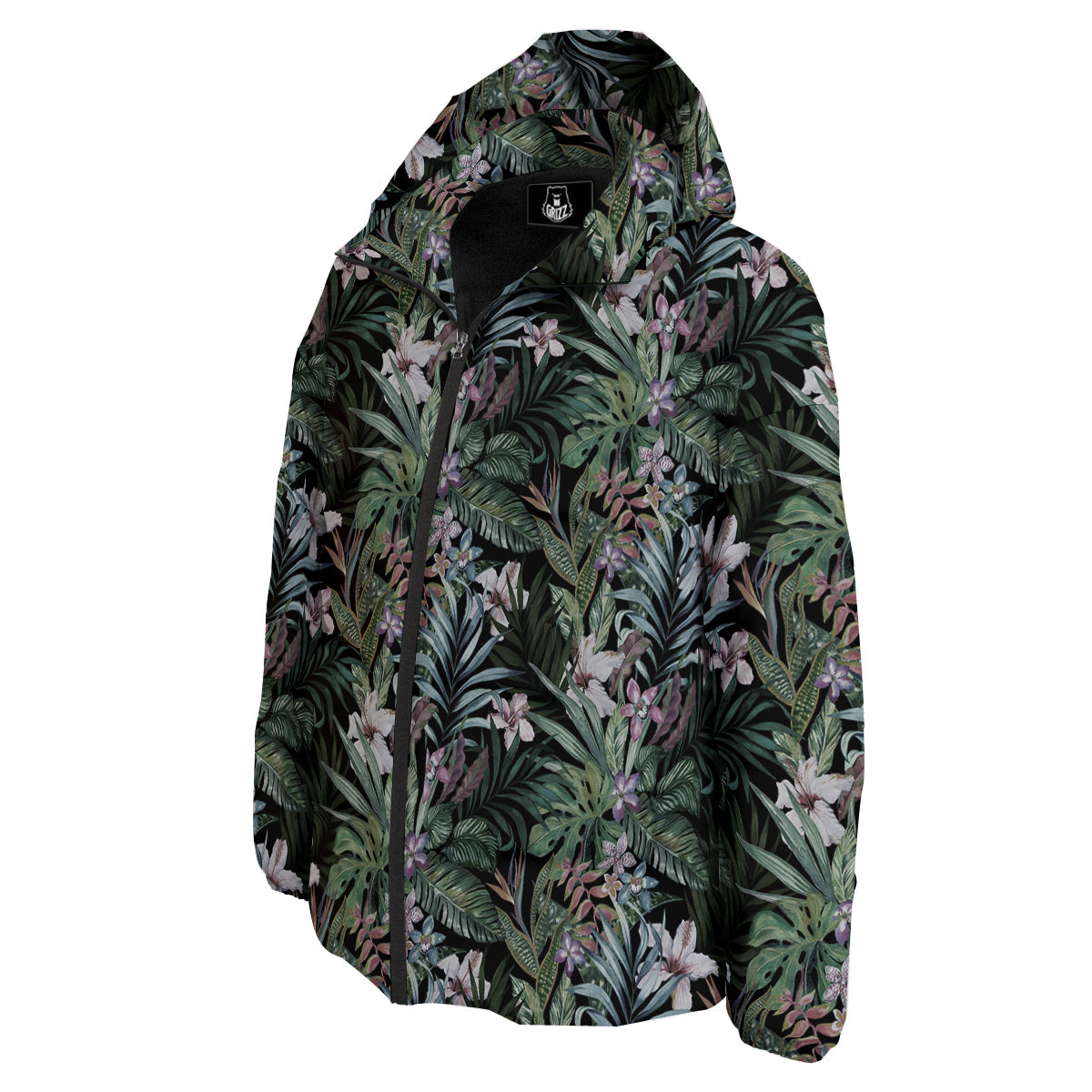 Tropical Vintage Floral Print Pattern Down Jacket-grizzshop